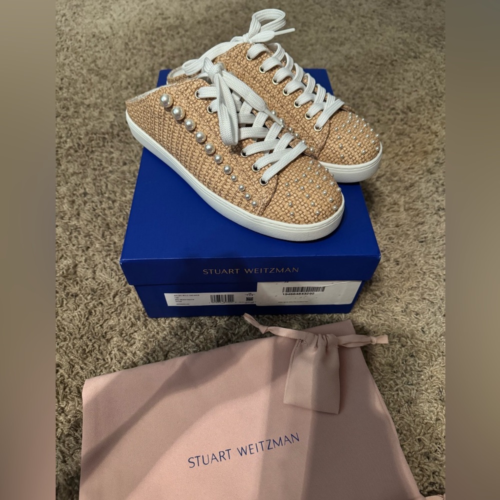 NEW: Stuart Weitzman Goldie Mule Sneaker size 7.5 (38)